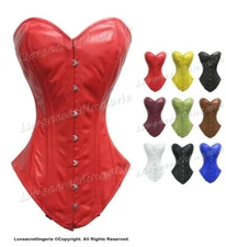 Heavy Duty 26 Double Steel Boned Waist Training Leather Long Overbust Corset