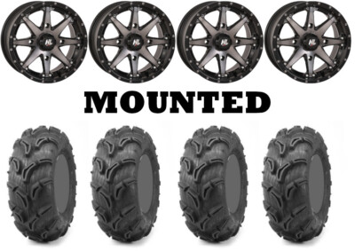 Kit 4 Maxxis Zilla Tires 28x9-14/28x11-14 on High Lifter HL10 Gray Wheels HP1K