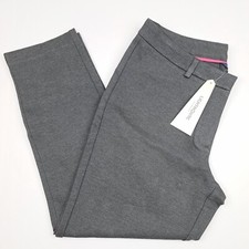 Lands End Womens Ponte Stretch Trouser Pants Gray 16