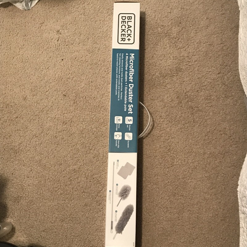 Black & Decker 5 Pc. Microfiber 100” Extendable Pole Woolly Duster Kit NIB