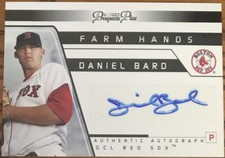 2006 Tristar Prospects Plus Farm Hands Autograph Daniel Bard #FH3 Boston Red Sox