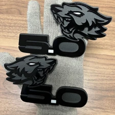 Coyote Wolf Badges Emblem Stealth  White Eye for 5.0 Fender  Angry