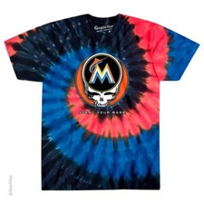 GRATEFUL DEAD-MIAMI MARLINS-STEAL YOUR BASE-TIE DYE T SHIRT  Sz XL