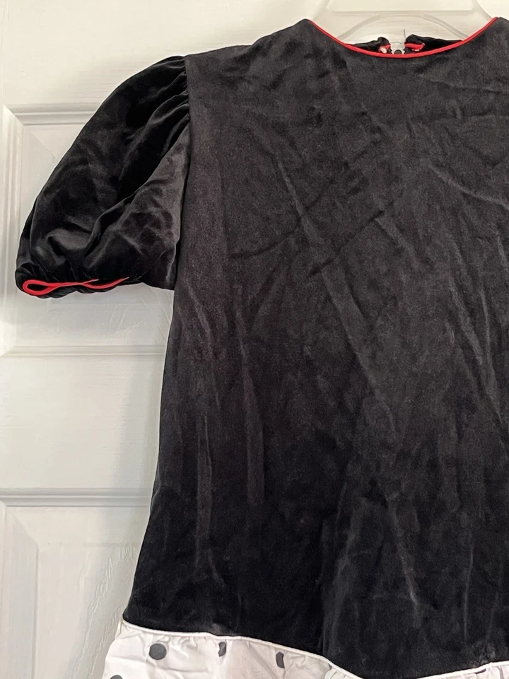 Rare Editions Dress Girls Size 14 Vintage Black White Polka Dots Short Sleeves - Image 3 of 4