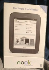 Barnes Noble Nook Simple Touch 2GB, Wi-Fi, 6in eBook Reader - Black Unopened