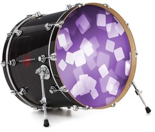 Vinyl Decal Skin for 24" Bass Kick Drum Head Bokeh Squared Purple