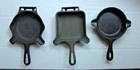 Cast Iron Skillet Ashtray Lot Griswold Square 770 & Round 570A Wagner Ware 1050A