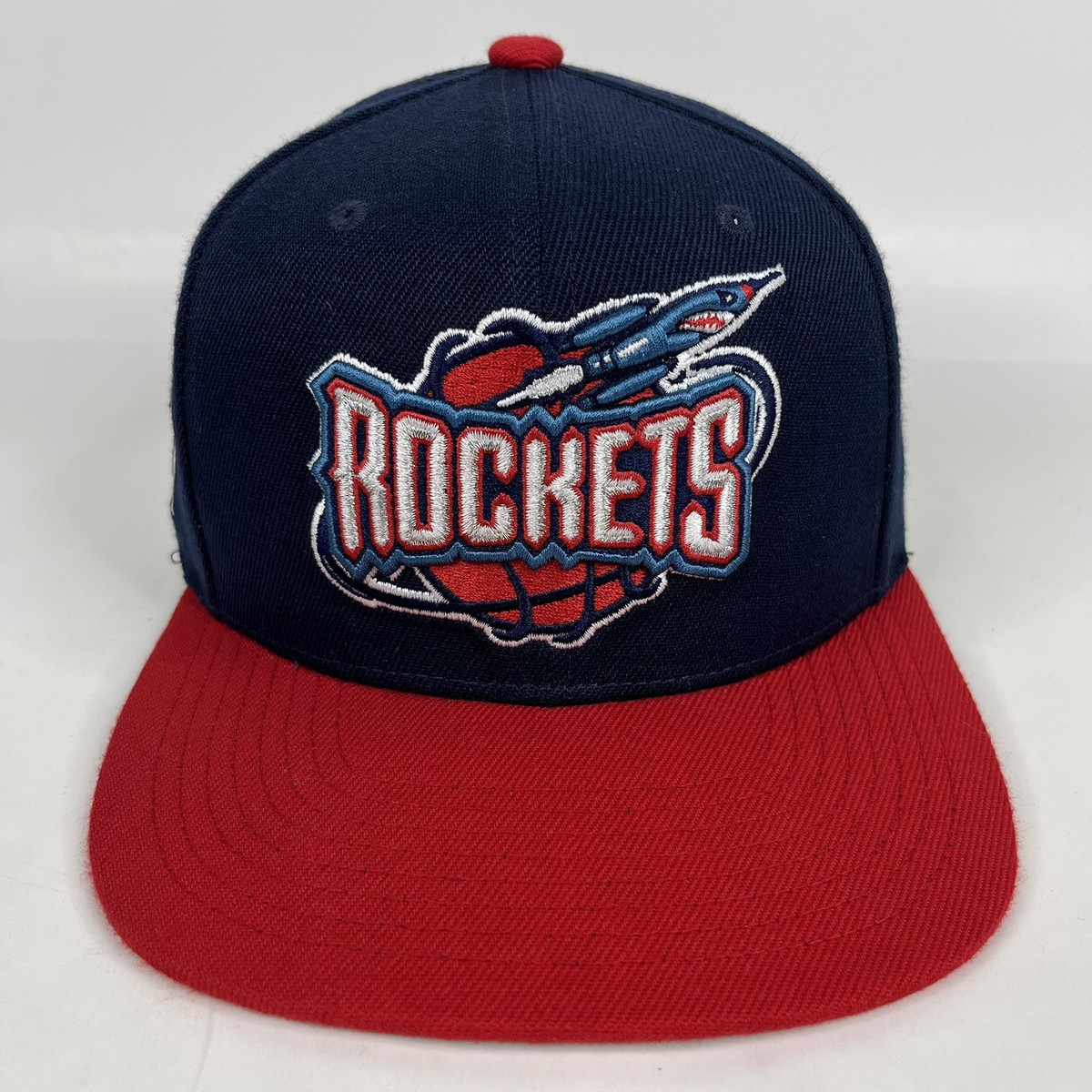 Houston Rockets Hat Cap Snap Back Mens Blue NBA Basketball Mitchell Ness