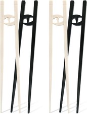Easy-to-Use Reusable Chopsticks for Adults w/ Helper Design, 4 Pcs