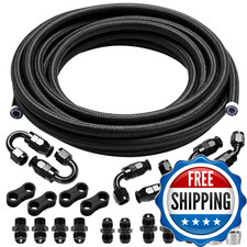 Brifitor 6An Ptfe Fuel Line Kit Nylon Braided Ptfe Fuel Hose 20Ft An6 Hose End
