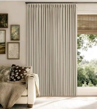 Oatmeal Pinch Pleated 100% Blackout Linen Curtains 100" L x 40" W 2 Panels