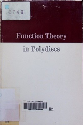 Function theory in polydiscs Walter Rudin. Rudin, Walter:
