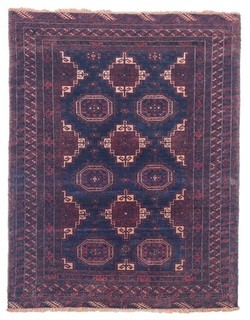 Rare Hand Knotted Vintage Afghan Adras Khan Balouch Wool Area Rug 7 x 4 Ft