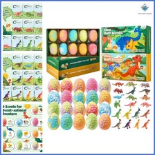 Dinosaur Bath Bombs 20 Pack with Surprise Toys, Colorful Fizz for Kids