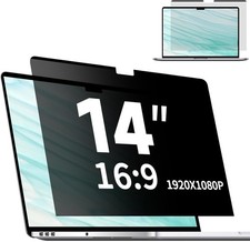 Removable Matte Anti-Glare Privacy Screen for 14 Inch 16:9 Laptop, Magnetic Filt