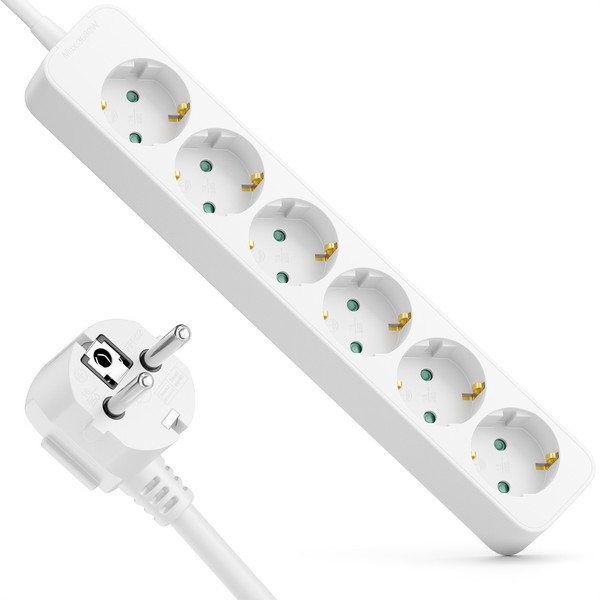 Steckdosenleiste 6-Fach Mehrfachsteckdose 1,4M Kabel Steckerleiste Strom 3680W-image