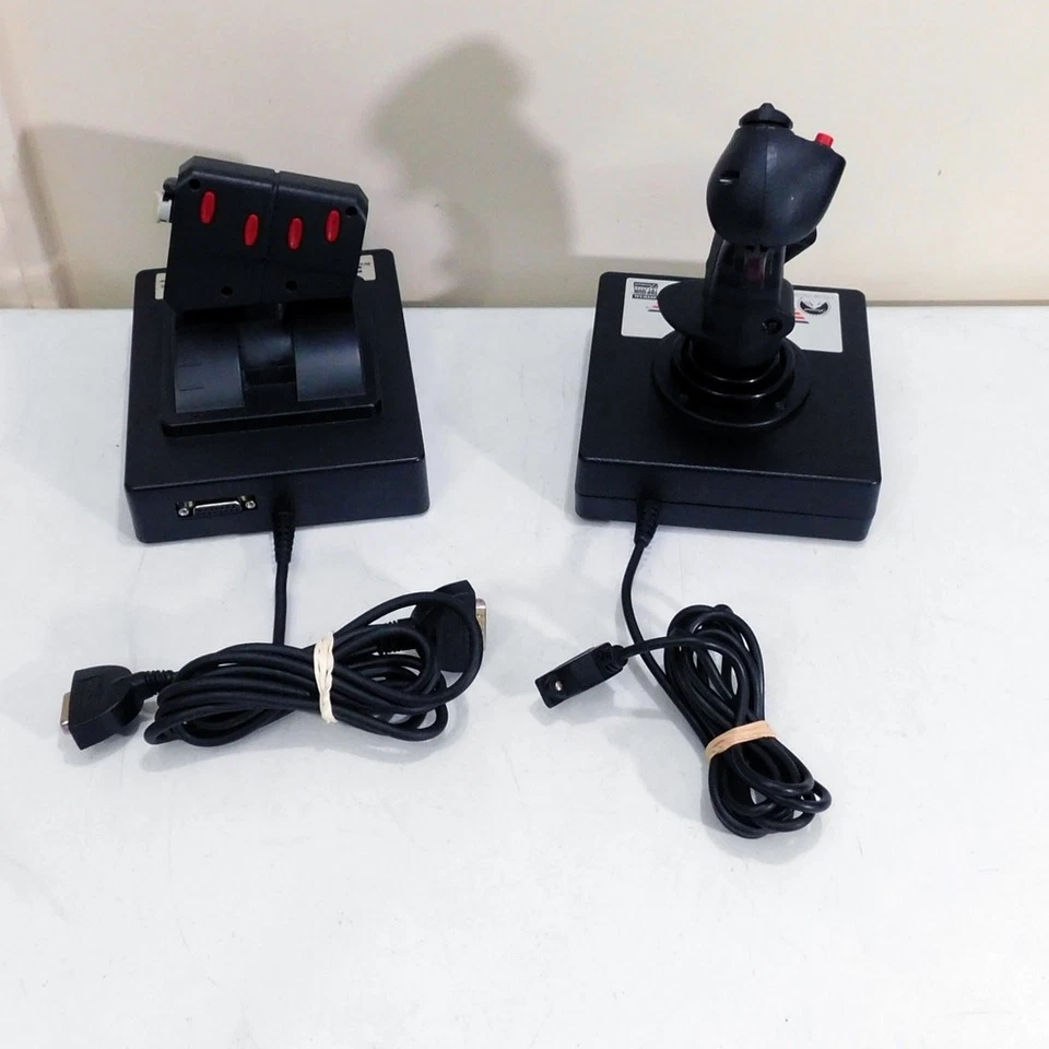 Juego de controladores de vuelo Thrustmaster Top Gun de colección años 90 probado Gameport 15 pines Foto 4 de 4