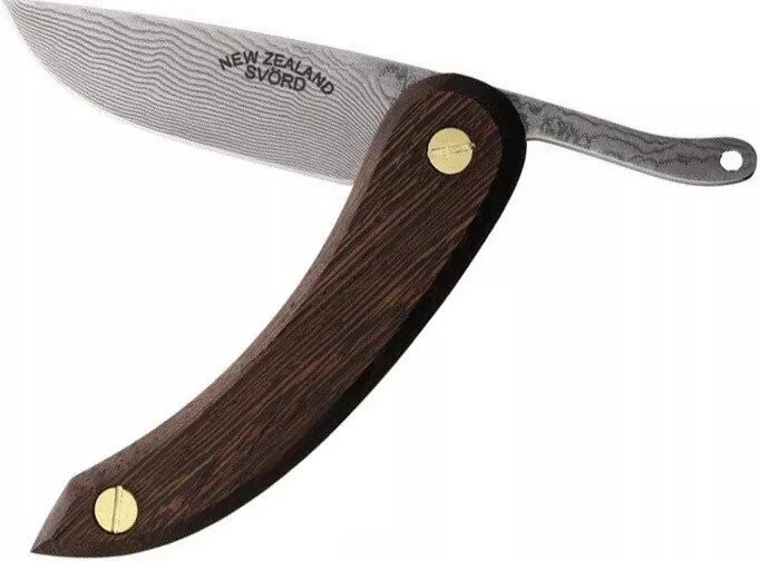 Navaja de Bolsillo Campesina Svord 3" Hoja de Acero Damasco Mango de Madera Marrón - SPK3DAMAX Foto 2 de 3