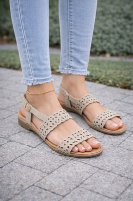 Women's Bella Vita Italy Zoe Low Wedge Sandals Stone Suede 10N
