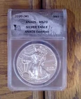 2020-(W) BU American Silver Eagle .999 Silver ANACS MS70 West Point (172)