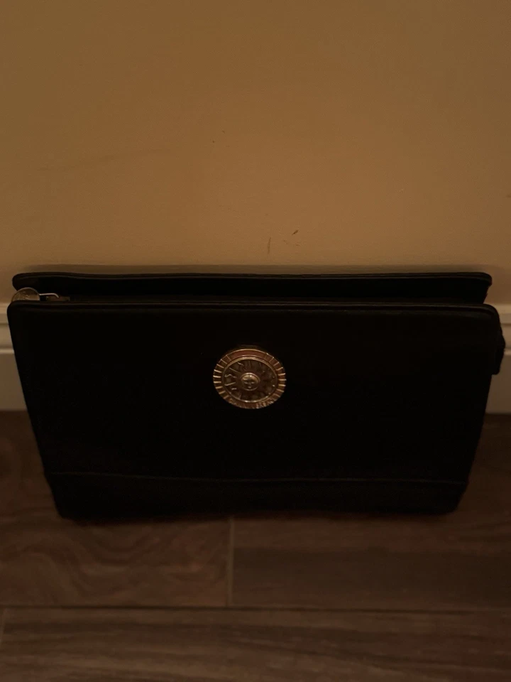 Rare Vintage Medusa VERSACE Sunburst Quilted Leather Large Clutch Bag Black COA - Image 4 of 4