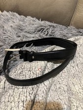 Black Genuine Leather Belt Made In Florence Italy 125 091/35 Total 43" In Length