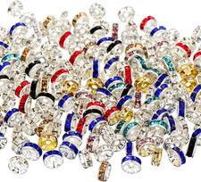 200 Pieces 8Mm Rondelle Beads Crystal Spacer Beads Loose Beads for Jewelry Brace