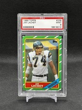 1986 Topps Jim Lachey #238 PSA 9 MINT Rookie Card RC Chargers RARE. rookie card picture
