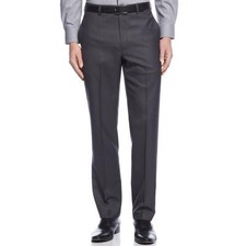 Calvin Klein Mens Slim fit Dress Pants 32 / 32 Charcoal Grey Solid Stretch
