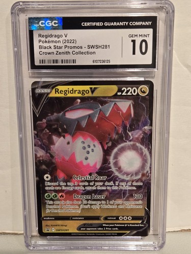 2022 Pokémon Crown Zenith Regidrago V SWSH281 Black Star Promo CGC 10 Gem Mint