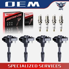 4 Ignition Coil PACK& Iridium Spark Plugs For Cadillac ATS CTS 2.0L 2.5L UF680