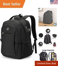 Versatile College Laptop Backpack with Plush Accents Adjustable Straps, Black