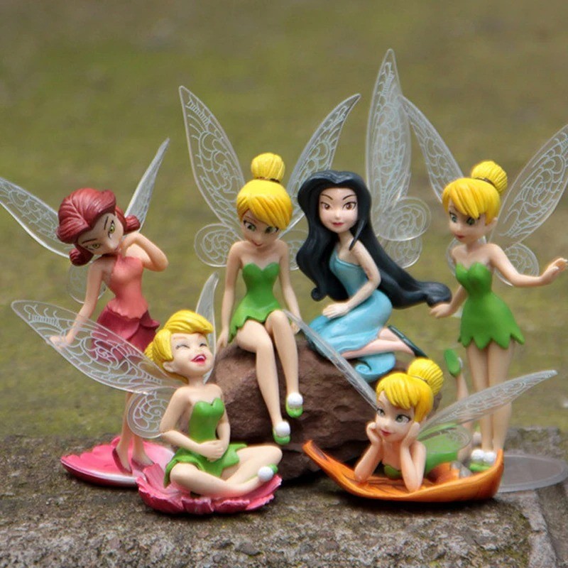 Tinkerbell Tinker Bell Fairy Girls Dolls 6pcs Figures Cake Topper Party Toy Gift