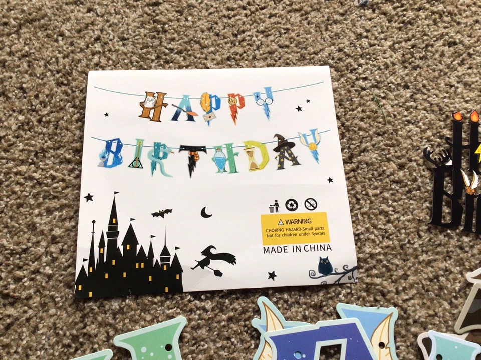 Harry Potter Birthday Supplies Banner Picks Topper Balloons Table Sitters Decor - Image 3 of 4