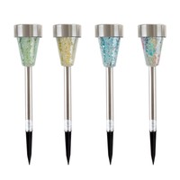 4 Solar Led Light Mosaic Yard Decor Patio Pathway Garden Lights 12 Inches H on sale 4 Solar Led Light Mosaic Yard Decor Patio Pathway Garden Lights 12 Inches H on sale