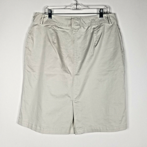 Christopher & Banks Women's Skirt Size 16 Stretch Beige Career Rear Slit Short - Picture 2 of 3