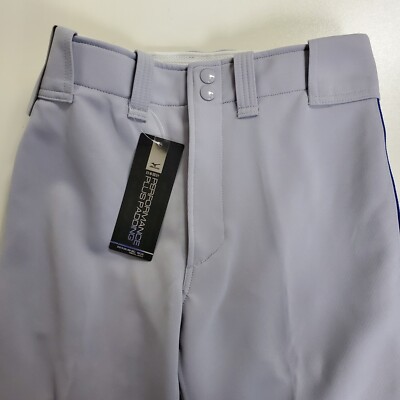 Mizuno Youth XL Gray Baseball Pants Hemmed Performance Plus Padding NEW