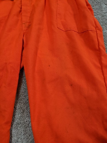 Vintage St Bernice Blaze Orange Coveralls Mens XL USA Made Hand Tailored Chicago - Picture 9 of 17