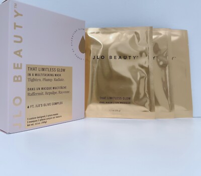 3 Pack X JLO Beauty That Limitless Glow Mask Tighten Plump Radiate