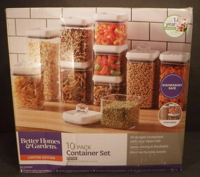 Better Homes Gardens Flip Tite Food Storage Set 10 Canisters