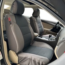For Chrysler Pt Cruiser 2001-2010 Car Front Seat Covers Black Gray Canvas 2pcs