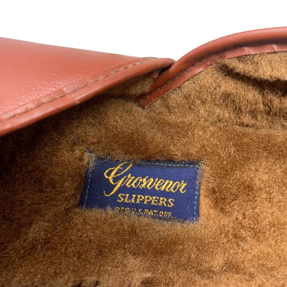 Zapatillas forradas de lana de piel de ciervo marrón GROSVENOR de colección para hombre talla 8,5 EE. UU. NUEVAS Foto 3 de 4