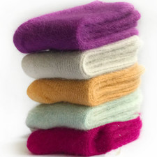 Women Wool Crew Thick Heavy Cozy Solid Fuzzy Colors Warm Boot Socks 3 Pairs