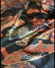 Pure Gambiered 100% Silk Fabric 45”wide Natural Dyed 25 momme One Of A Kind ￼