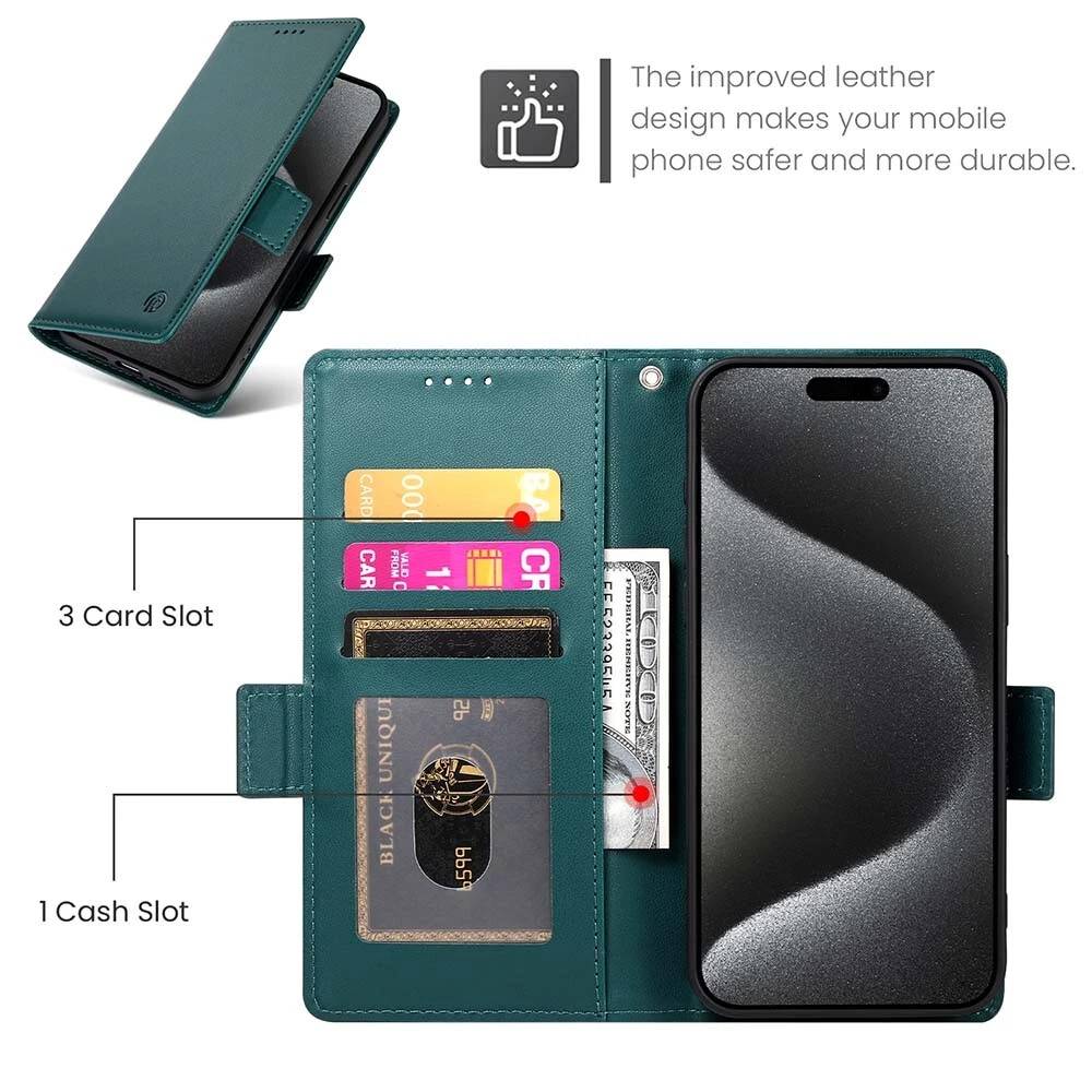 Luxury Magnetic Leather Flip Wallet Case for iPhone 11 12 13 14 15 Pro