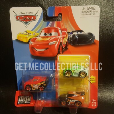 DISNEY PIXAR CARS MINI RACERS XRS MCQUEEN BRICK YARDLEY TIM 3 PACK
