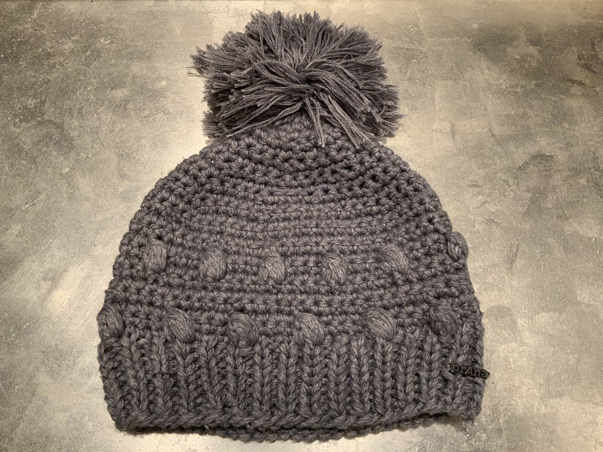 PrAna Gray Luxe Knit Beanie Hat W Pom Pom 85% Recycled  display picture 2