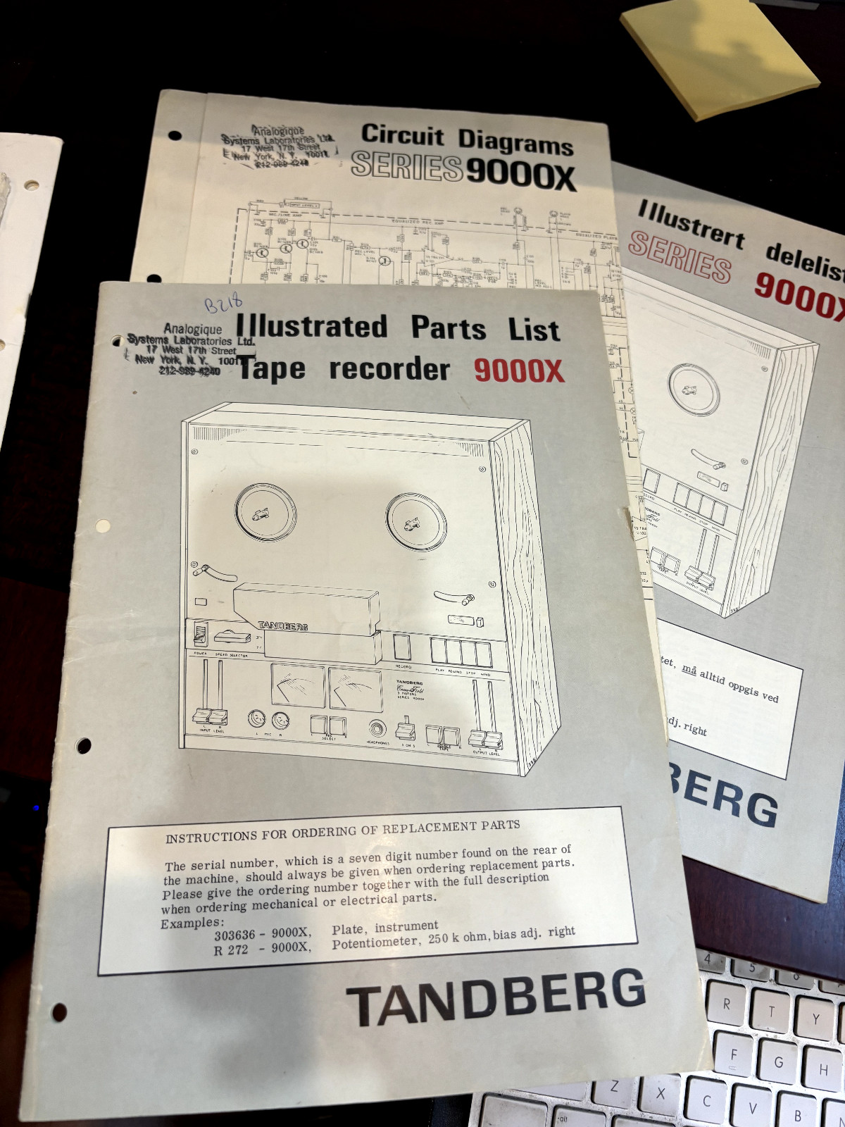 TANDBERG 9000x CIRCUIT DIAGRAMS & Schematics & PARTS list *ORIGINAL*