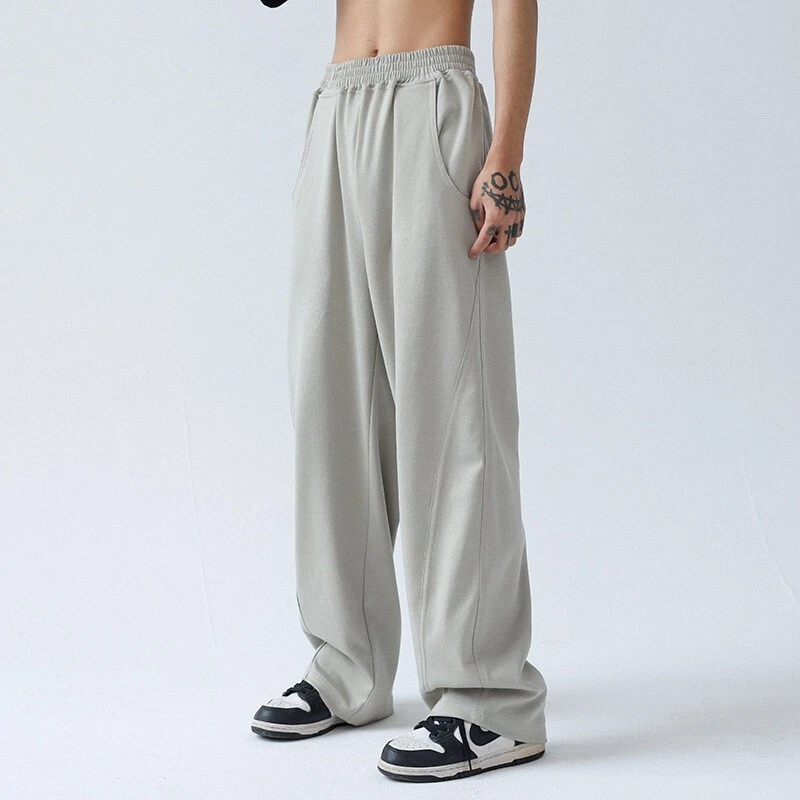 Casual Pants Men's Wide Leg Sports Trouser Summer Thin Straight Loose  Sweatpants