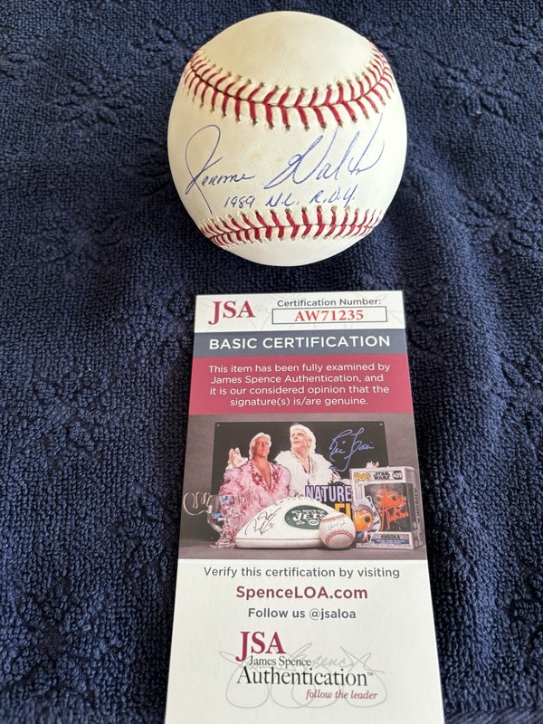 Jerome Walton 1989 NL ROY Autographed OML Baseball JSA COA